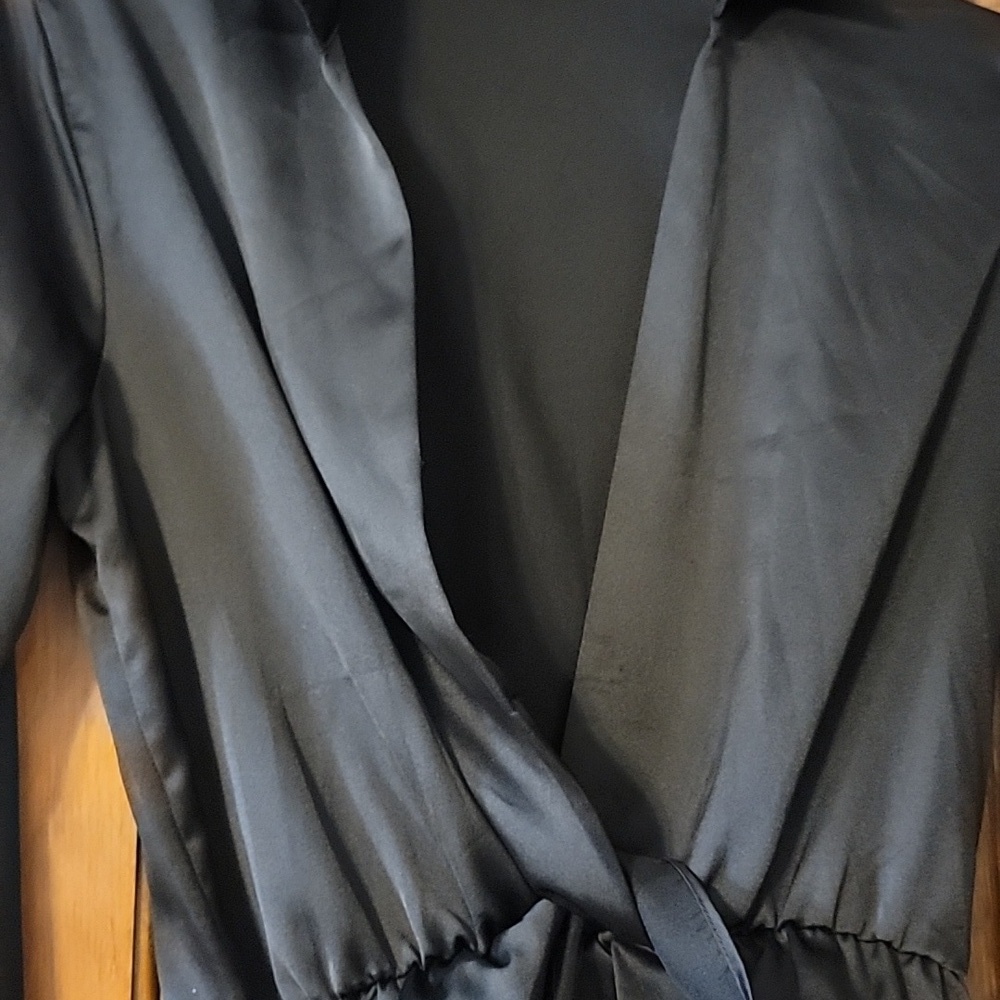 PrettyLittleThing Black Satin Dress - Picture 3 of 7
